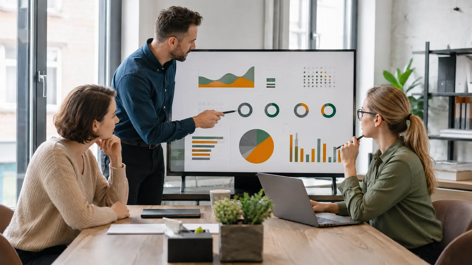 Equipo profesional colaborando en la estrategia de una empresa